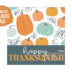 Give Thanks square tag | Thanksgiving tag | Happy Thanksgiving tag  | Fall tag | Cookie tag | Cookie printable | Instant download