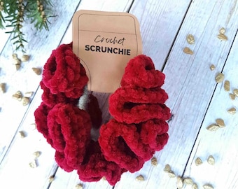 CROCHET PATTERN PDF, Velvet Scrunchie for Hair, Crochet Hair Accessory, Beginner Crochet, Gift Idea for Her, Easy Project, Elastic Hair Tie
