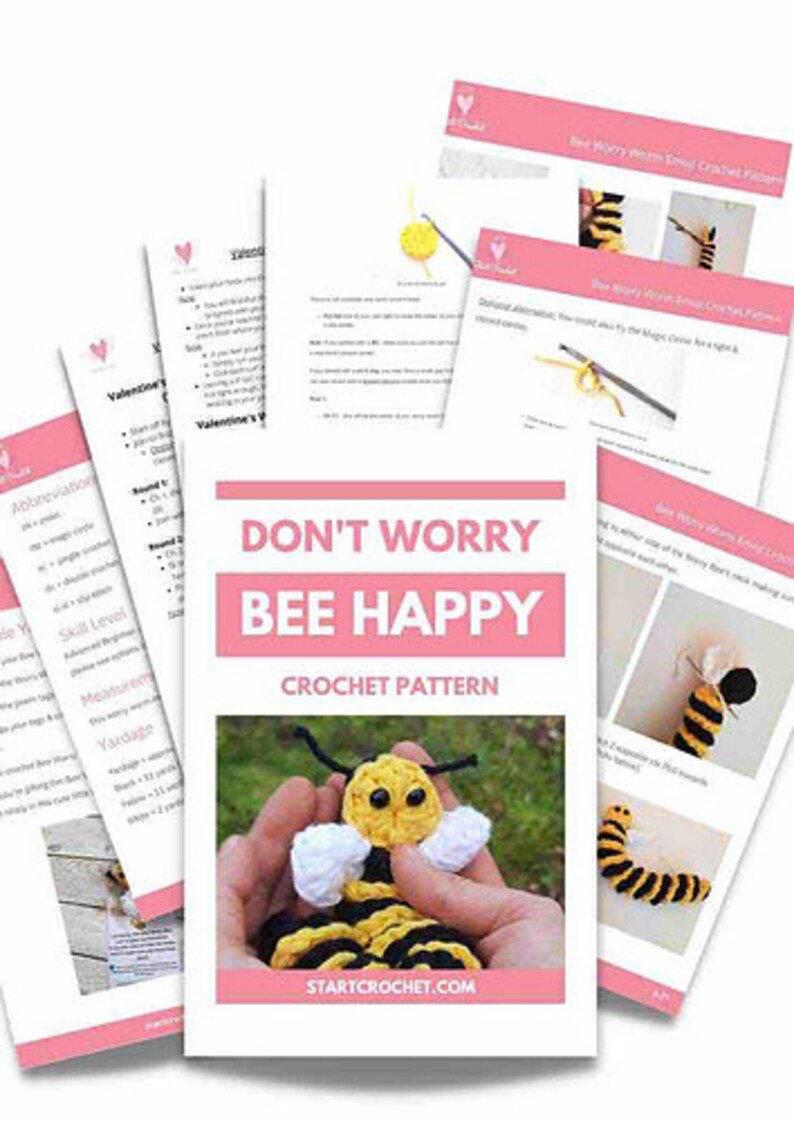Bee Worry Worm crochet pattern