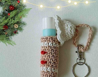 Gingerbread Man Lip Balm Holder Keychain Crochet Pattern | Easy Crochet Pattern PDF Download | Instant Download (1 pattern only, not 3)