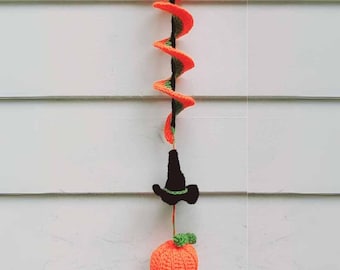 Pumpkin Wind Spinner Halloween CROCHET PATTERN, Crochet Home Decor Gift, Halloween Pumpkin Crochet Design, Home Decor Halloween Project