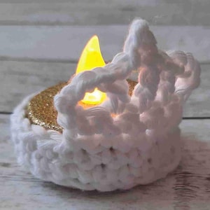 3 Festive Tea-Light Cozy Crochet Patterns | Tea Light Holder Crochet Pattern | Instant Download
