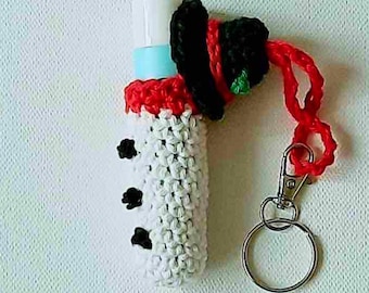 Snowman Lip Balm Holder Crochet PATTERN, Christmas Stocking Stuffer, Cute Holiday Crochet, Stocking Filler, Cute Snowman, Xmas Gift Idea