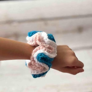 Santorini Triple Ruffle Scrunchie Crochet Pattern | Crochet Easy Scrunchie Pattern | Hairtie Crochet | Beginner Crochet | Instant Download