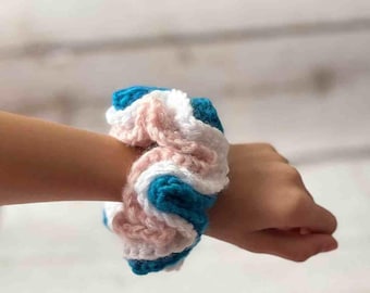 Santorini Triple Ruffle Scrunchie Crochet Pattern | Crochet Easy Scrunchie Pattern | Hairtie Crochet | Beginner Crochet | Instant Download