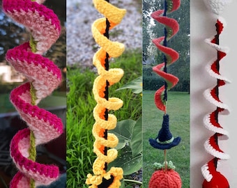 BUNDLE: 4 Seasonal Crochet Wind Spinner Patterns, PDF Printable, Instant Download