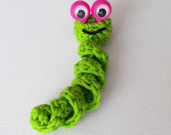 CROCHET PATTERN, Finger Puppet Googly Eye Worry Worm, Crochet Toy Pattern, Fun Crochet Project, Photo Tutorial Step-by-Step, School Crochet