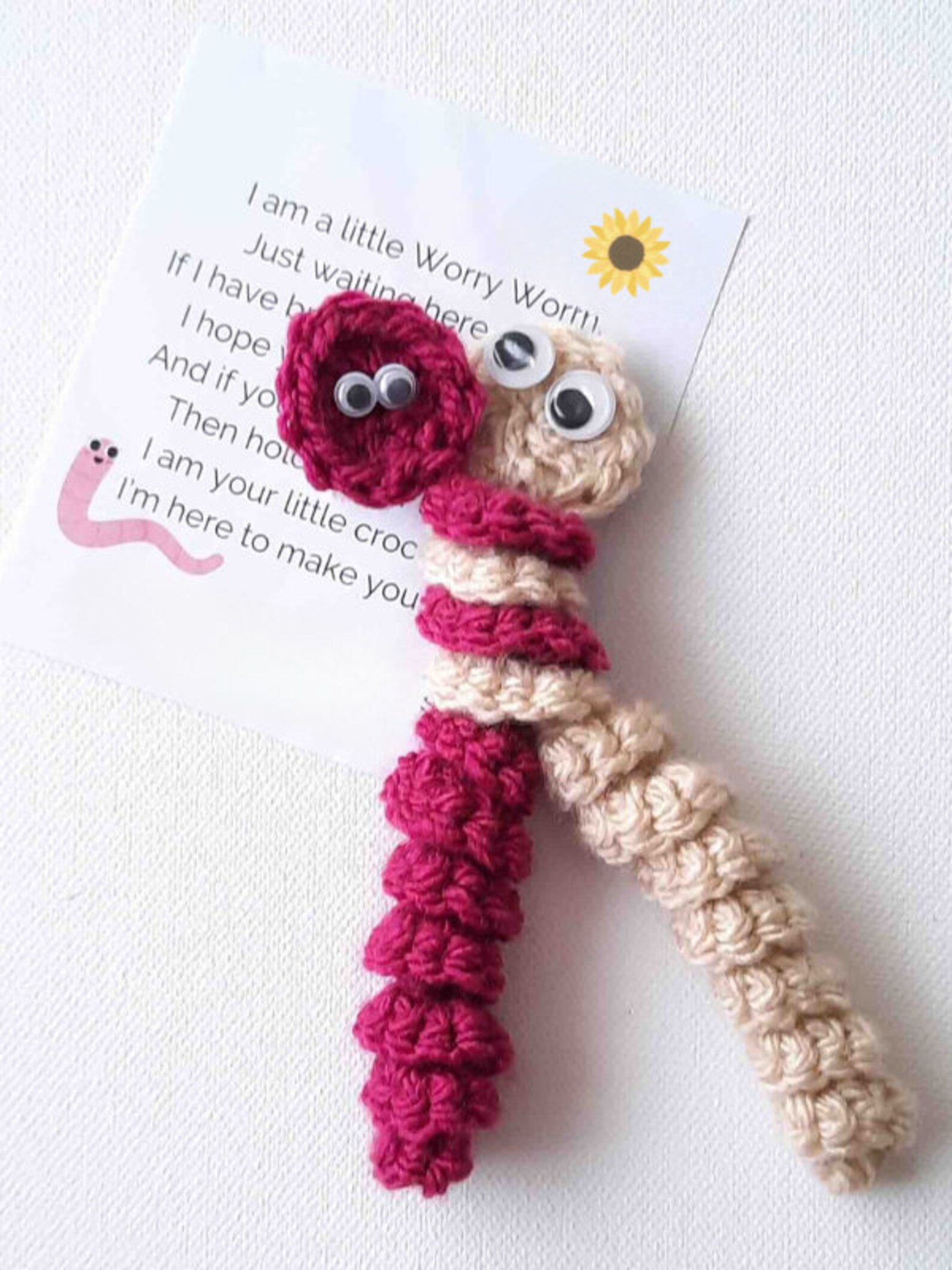 PRINTABLE Worry Worm TAGS, Poem Tags for Crochet Worry Worms, Display ...