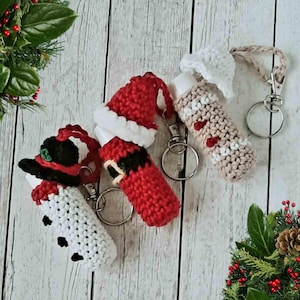 3 Christmas Lip Balm Holder Crochet Patterns | Christmas Crochet Pattern | Easy Crochet Pattern PDF Download | Instant Download