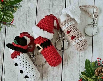 3 Christmas Lip Balm Holder Crochet Patterns | Christmas Crochet Pattern | Easy Crochet Pattern PDF Download | Instant Download