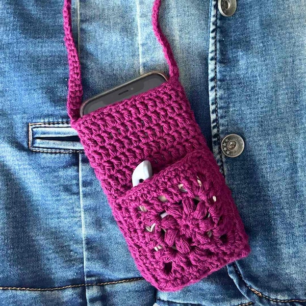 Easy Phone Case Crochet PATTERN | Easy Pattern for Beginners, Phone Case DIY, Crochet Cover Tutorial, crochet pouch, phone cover