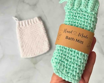 Crochet Bath Mitt Wrap Labels | Bath Mitt Tags | DIY Packaging | Printable Tags | Craft Fair Prep | Crochet Gift Wrapping | Instant Download