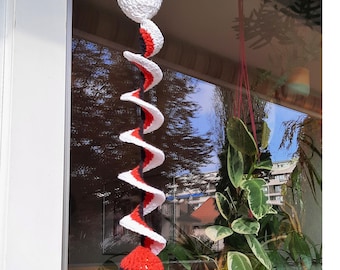 Christmas Wind Spinner Crochet Pattern Ornament Outdoor Decor, DIY Holiday Ornament, Festive Outdoor Decoration
