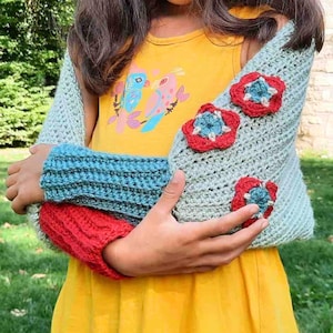 CROCHET PATTERN, Scarf With Sleeves, Crochet Scarf, Shawl, Easy, Gift For Girl, Crochet Birthday Gift, Wrap, Sleeve Scarf, Sweater Scarf