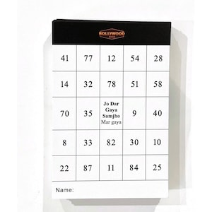Billetes de bingo de Bollywood: 50 billetes por juego