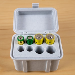 Support robuste pour (4) piles AA et (4) AAA | Boîtier de batterie | Mallette de rangement compacte