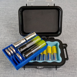 AA, AAA, 18650, CR123, CR2450 Insert for Pelican 1010 Micro Case | Compact Battery Insert