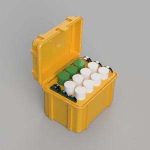 Rugged 18650, CR123, CR2032 & CR1632 Battery Holder | Battery Box | Compact Storage Case