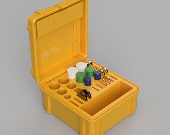 Portapilas resistente AA, AAA, CR123, CR1620, CR2032, CR1632, 357 con compartimento para pilas/caja de almacenamiento compacta