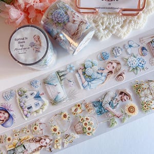 A primavera chegou | Fita PET transparente | Para scrapbooking, diário, criação de cartões e projetos de artesanato