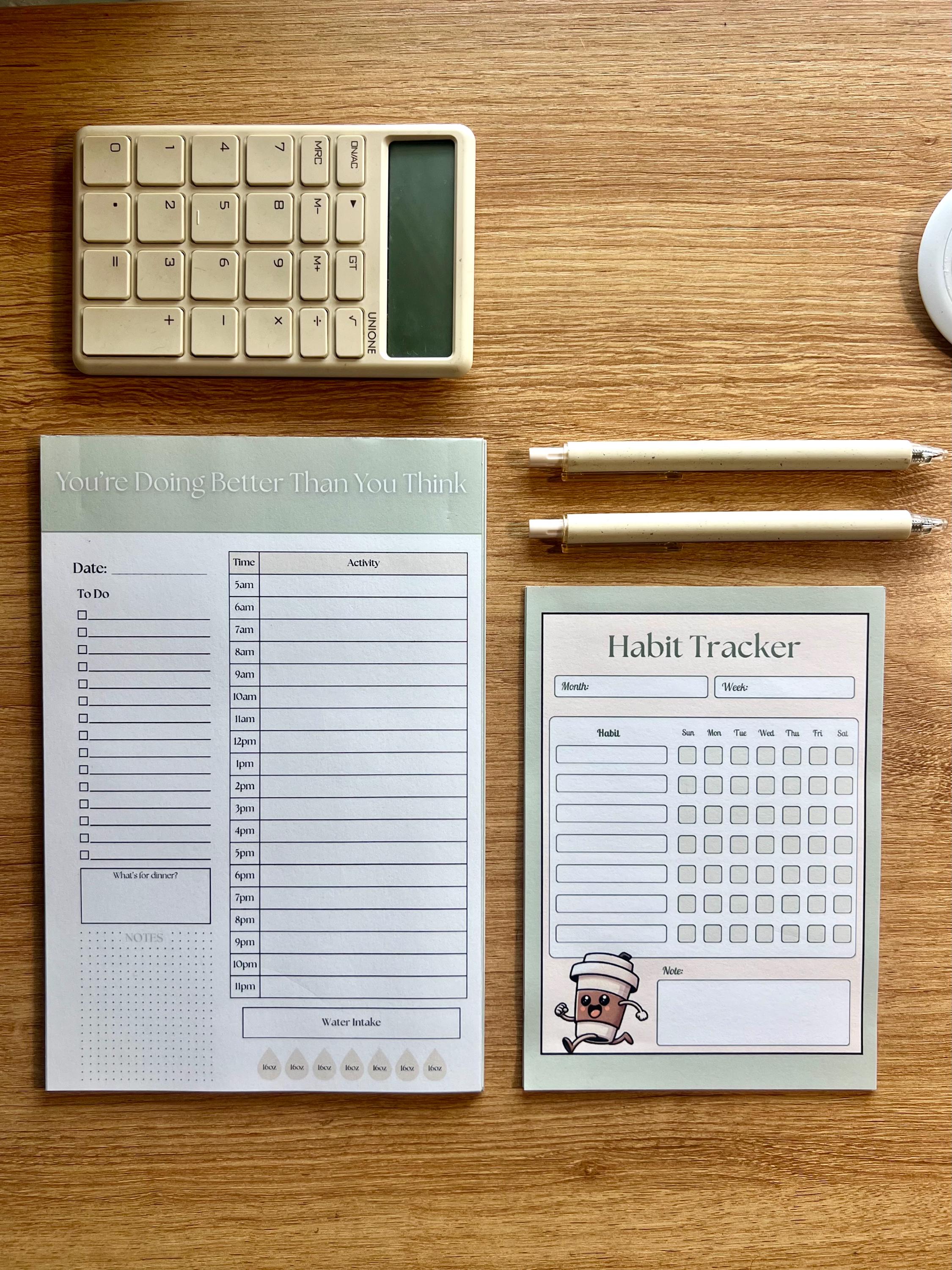 Matcha Weekly Habit Tracker Notepad – Productivity Planner for Routines ...