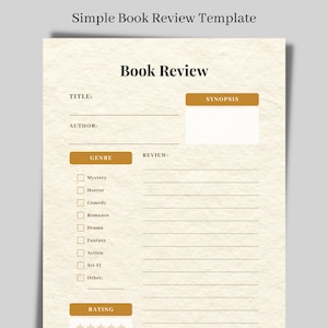 Simple Book Review Template