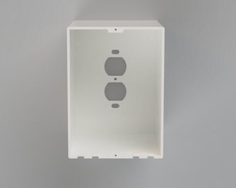 TALL / WIDE / DEEP Single Round Duplex Outlet Cover w/ 4 Bottom or Top Cord Exits – Child Safety Faceplate for Baby and Toddler Protection