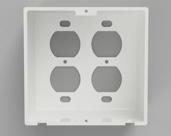 Double Outlet Cover with Cord Exits | Dual Round Duplex Outlet Cover w/ Bottom or Top Cord Exits | Child Safety