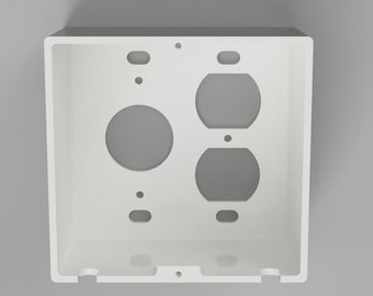 One Round Simplex & One Round Duplex Outlet Cover w/ Bottom or Top Cord Exits – Child Safety Faceplate for Baby and Toddler Protection