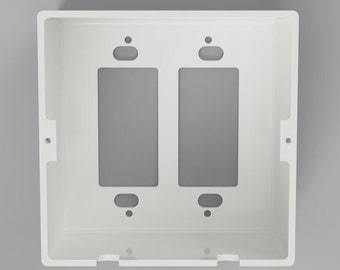 Square Double Outlet Cover with Cord Exits | Dual Square Duplex Outlet Cover w/ Bottom or Top Cord Exits | Child Safety