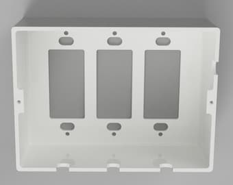 3 Square Duplex Outlet Cover w/ Bottom or Top Cord and Side Exits – Child Safety Faceplate for Baby and Toddler Protection