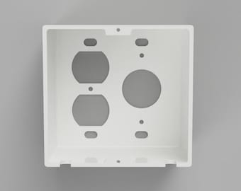 MIRRORED One Round Simplex & One Round Duplex Outlet Cover w/ Bottom or Top Cord Exits | Baby Toddler Child Safety Outlet Cover