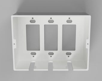 3 Square Duplex Outlet Cover w/ Deep Bottom or Top Cord Exits – Child Safety Faceplate for Baby and Toddler Protection