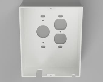 Deep Exit / Extra Tall One Round Simplex & One Round Duplex Outlet Cover w/ Bottom or Top Cord Exits | Child Safety Outlet Cover