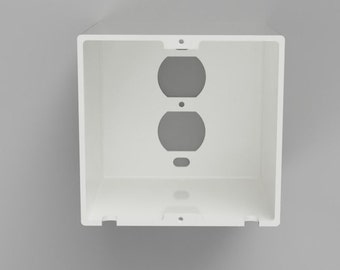 TALL / WIDE / DEEP Single Round Duplex Outlet Cover w/ Bottom or Top Cord Exits | Child Safety Outlet Cover