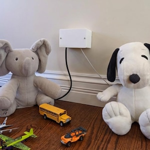 Single Round Duplex Outlet Cover w/ Bottom or Top Cord Exits – Child Safety Faceplate for Baby and Toddler Protection