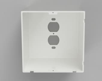 Extra TALL and WIDE and DEEP Single Round Duplex Outlet Cover w/ Bottom or Top Cord and Side Cord  Exits | Child Safety Outlet Cover