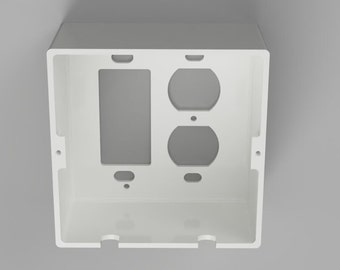 One Round & One Square Outlet Cover w/ Bottom or Top Cord Exits – Child Safety Faceplate for Baby and Toddler Protection