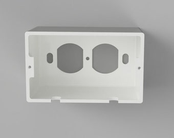 HORIZONTAL Single Round Duplex Outlet Cover w/ Bottom or Top Cord Exits – Child Safety Faceplate for Baby and Toddler Protection
