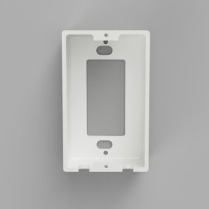SHALLOW Single Square Duplex Outlet Cover w/ Bottom or Top Cord Exits – Child Safety Faceplate for Baby and Toddler Protection