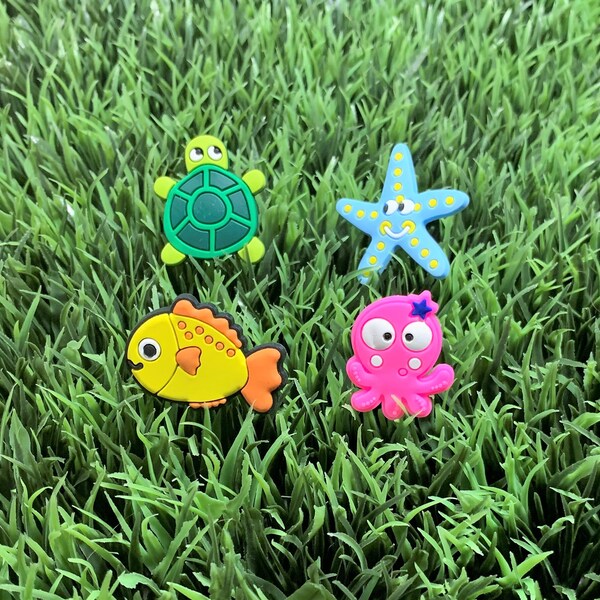 Under the Sea Shoe Charms - Set of 4: Fish, Turtle, Octopus, and Starfish