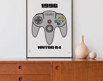 Print van een Nintendo 64-controller | Retro gamingkamerdecoratie (digitale download)