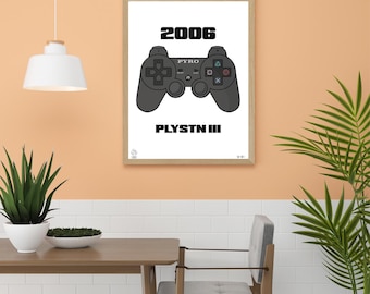 Retro PS3 Controller Print | Gaming Room Wall Art (Digital Download)