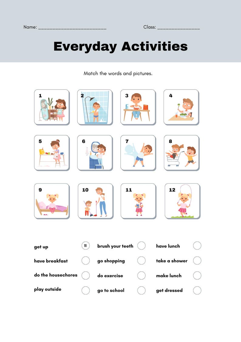 Printable Kids Daily Routine Worksheet | Time Management (PDF) - Etsy ...