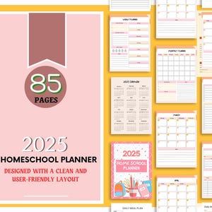 Homeschool Planner Printable, Homeschool Planner, 2025 2026, Homeschool Planner Pages School Routine Checklist, Instant Download