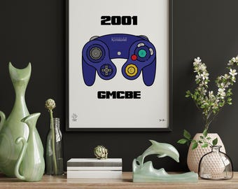 GameCube-controllerposter | Retro gaming muurdecoratie (digitale download)