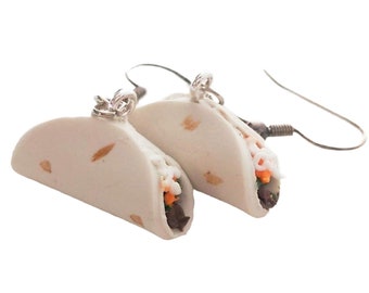 Taco Pendientes para Otoño Halloween Cosplay Disfraz Kawaii Cumpleaños Navidad Miniatura Faux Comida Mexicana