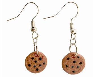 Chocolate Chip Cookie Earrings: Miniature Faux Food Dessert