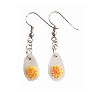 Deviled Eggs Earrings: Kawaii Faux Food Costume Jewelry
