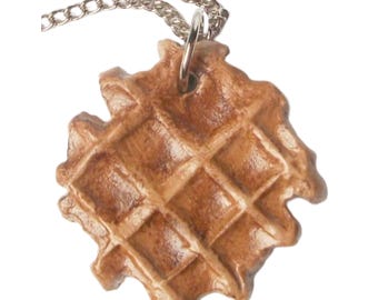 Naszyjnik waflowy na przyjęcie urodzinowe, kostium na Halloween, kawaii, miniatura świąteczna, sztuczne jedzenie, śniadanie